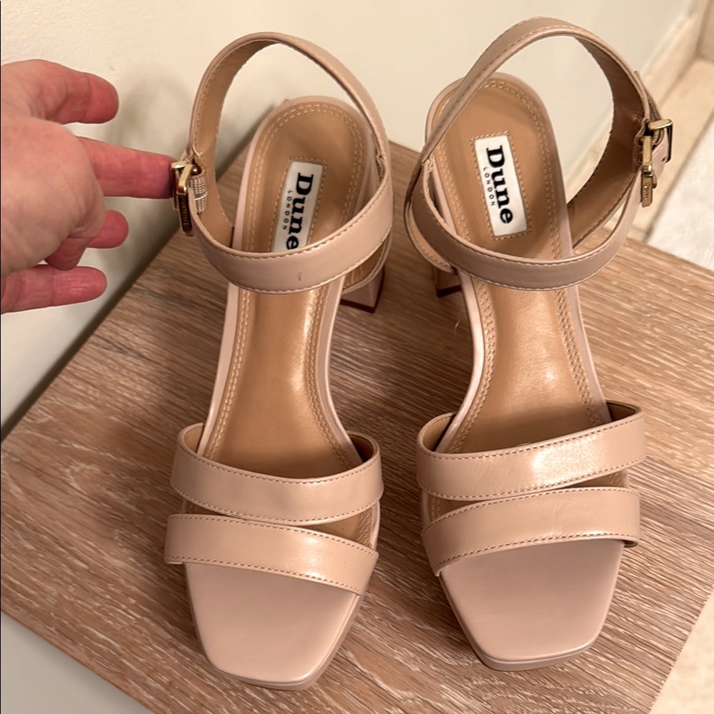 Dune London Cream Strappy Sandals